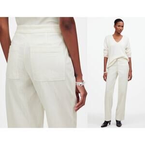 Madewell | NWT Emmett Wide-Leg Corduroy Pants Welt Pocket Winter White | Sz 32